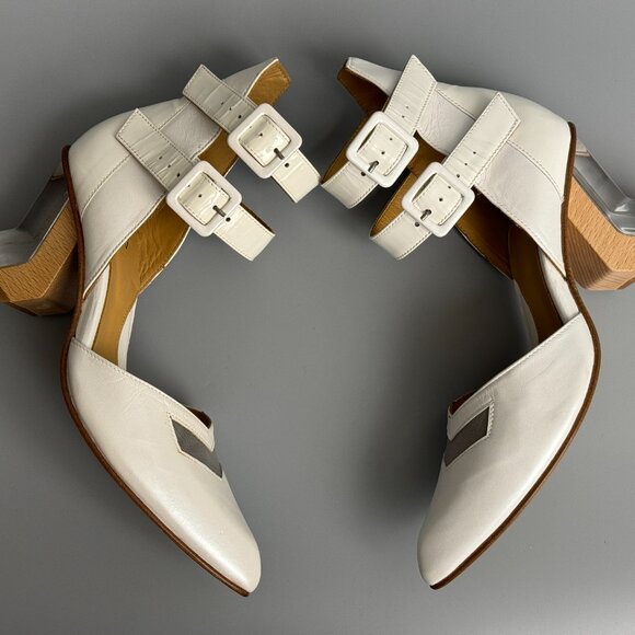 White Fluevog Modern Ankle strap heel - Picture 4 of 8